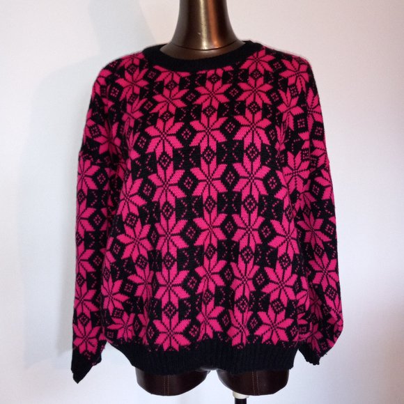 crew-neck acrylic sweater from 1980s - Picture 2 of 13